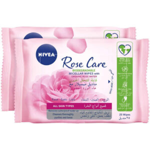 Nivea Rose Water Wipes 25Pcs 1+1 Free