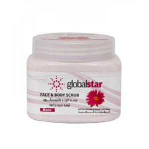GlobalStar face body scrub 500ml rose - جلوبال صنفره للوجه والجسم500مل بالورد